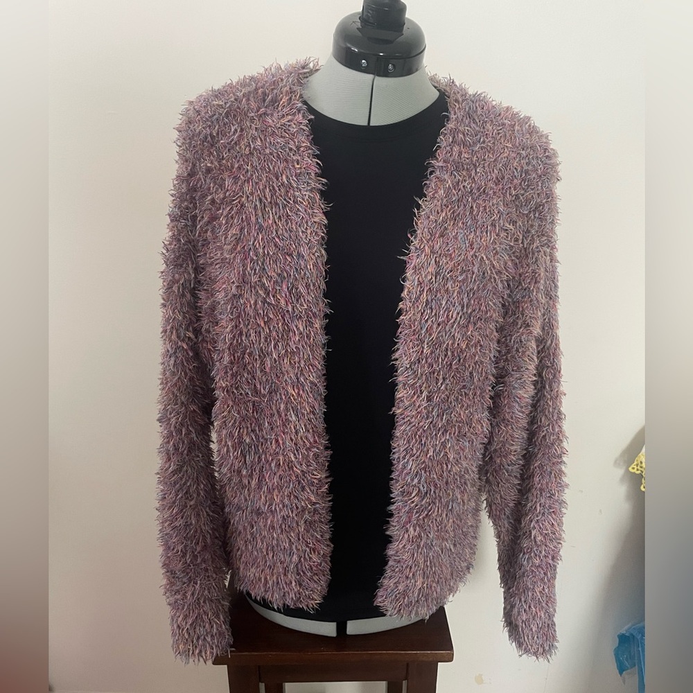 Forever 21 Multicolor Fuzzy Cardigan Size Large